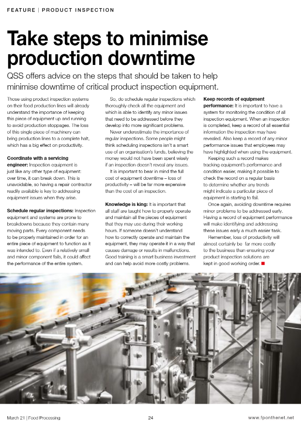 Our feature in Food Processing March 2021